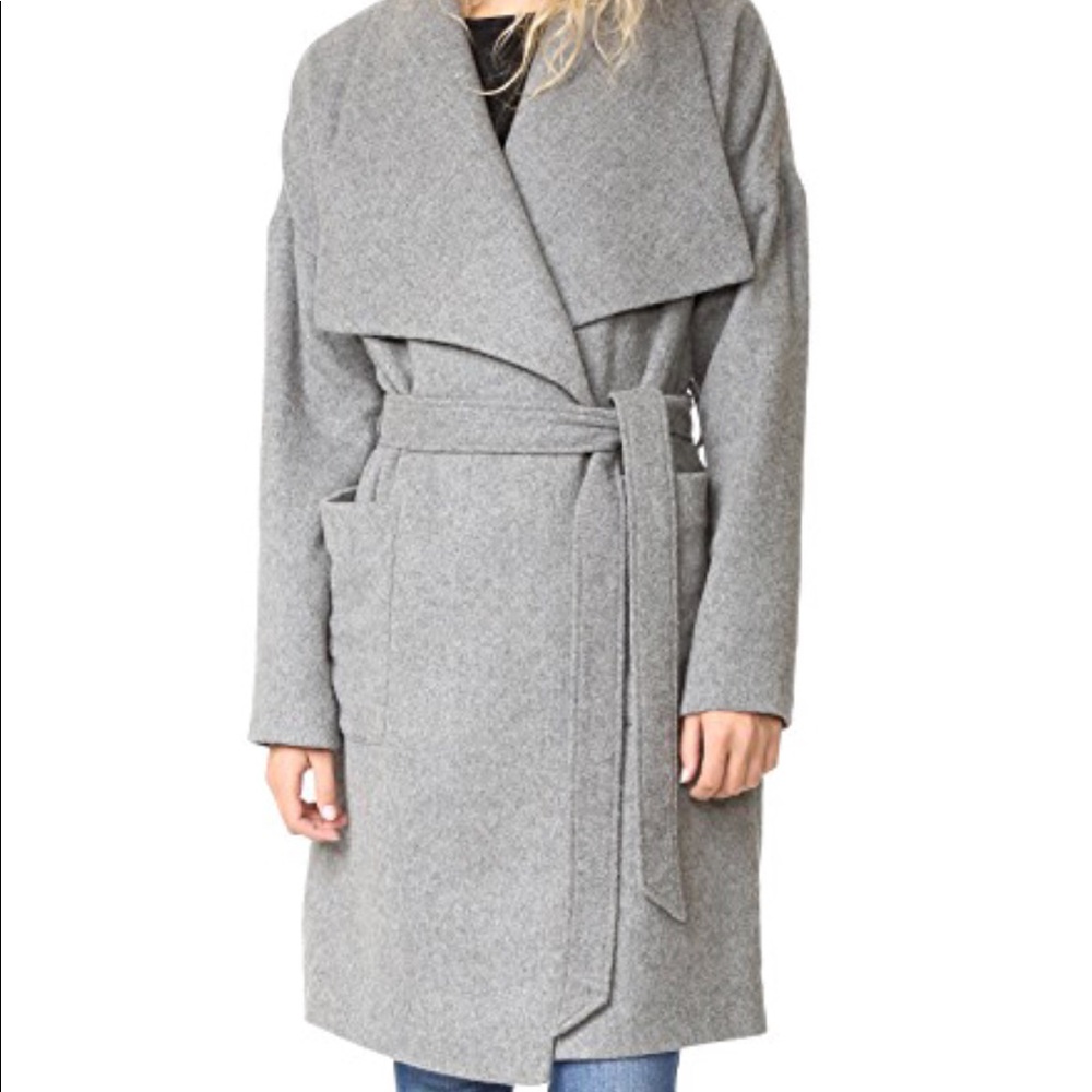 Madewell Delancey Wool Grey Blanket Coat M